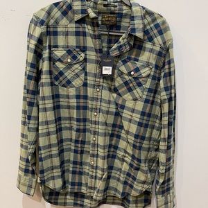 Lucky Brand Plaid Shirt. Green. Large. NWT.
